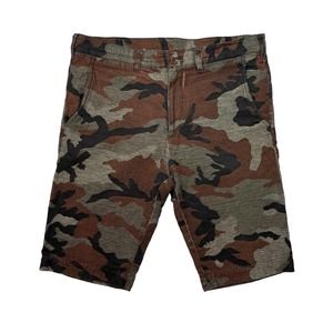 Comme Des Garcons Homme Men Medium‎ Camo Linen Cotton Shorts